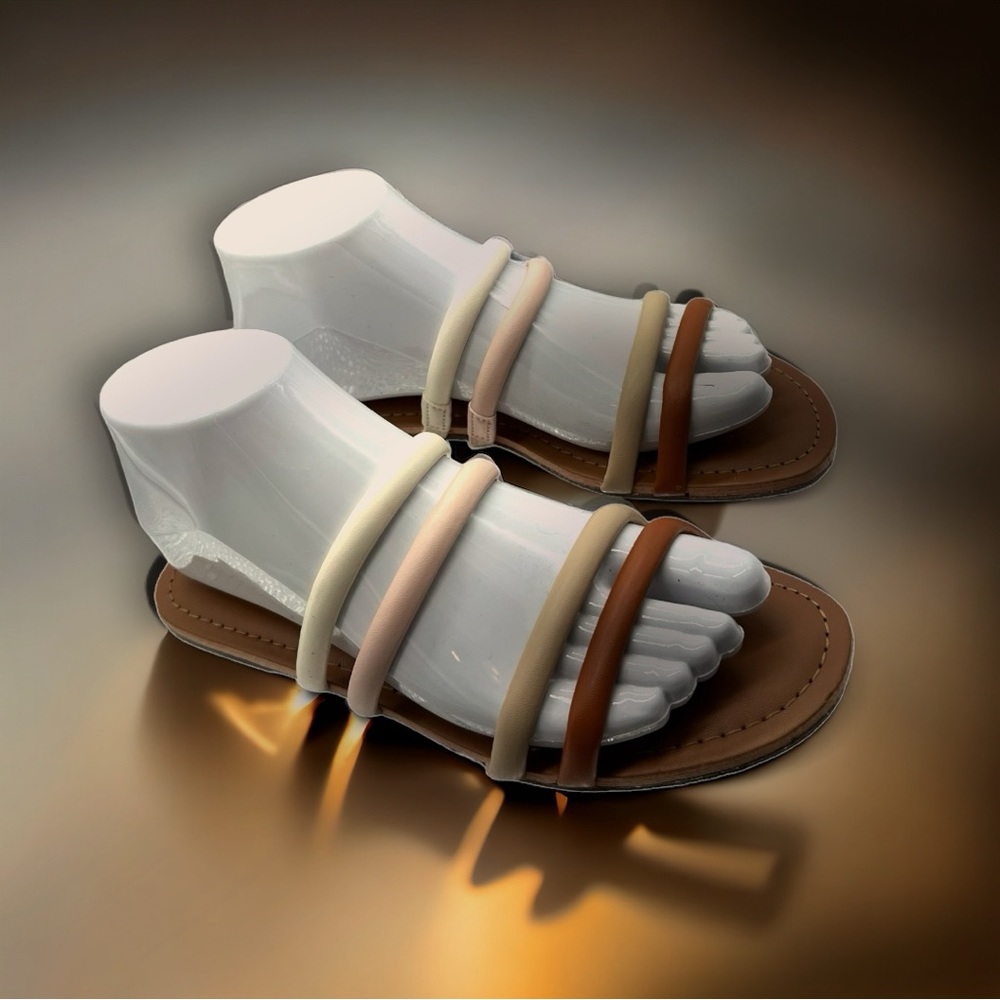 NEW J. Crew Seaside Slide Sandal Neutral Multi, Size 7